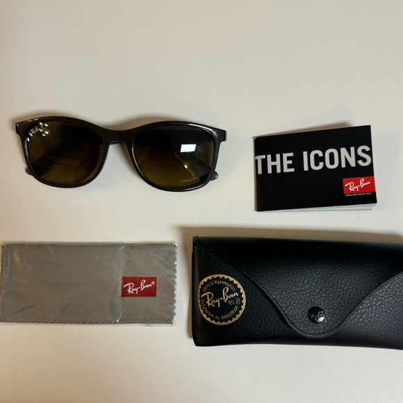 Polarized Ray Ban 4374 6600M2 Brown Grey Sunglasses - Picture 2 of 10